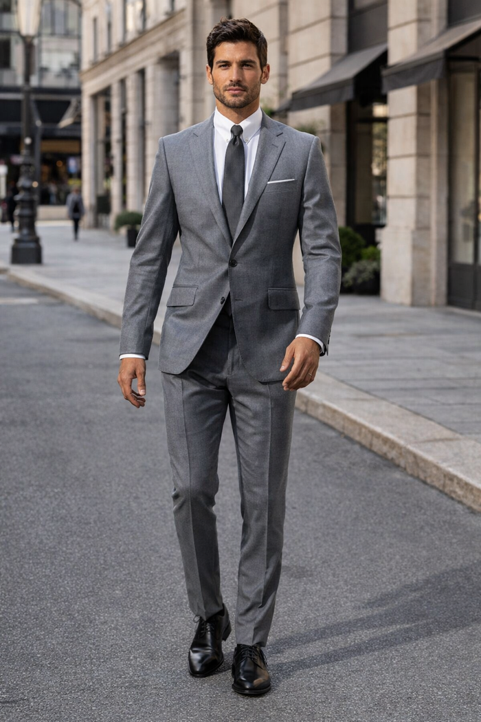 Daniel Craig Suit Mens Daniel Craig James Bond Grey 2 Button Notch Lapel Suit + Matching Shirt and tie package - Brand New Quality Suit