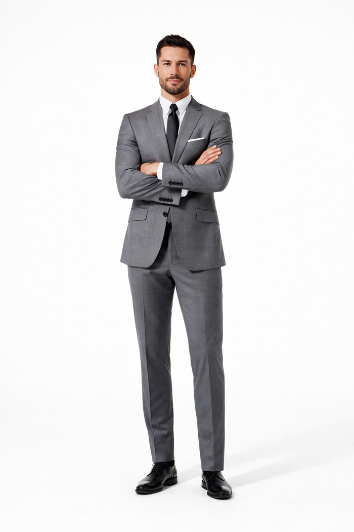 Daniel Craig Suit Mens Daniel Craig James Bond Grey 2 Button Notch Lapel Suit + Matching Shirt and tie package - Brand New Quality Suit