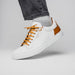 Zelli Diaz Minimalist Rubberized Calfskin Sneaker in Matte White
