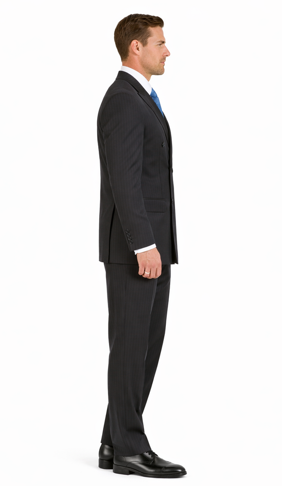 Double-Breast Suit, Black, Navy or Gray Colors by Giorgio Fiorelli