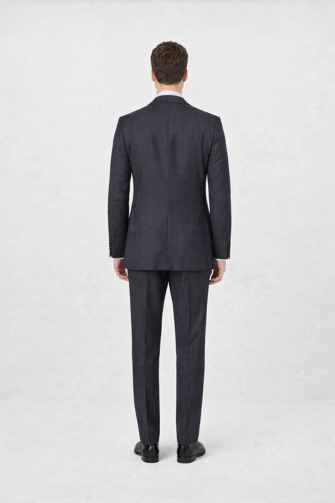 Double Breasted Suits - Vested Suits Wool Fabric - Apolo King Brand - Gray Plaid Suit