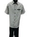 Dreams Men's Black/Off White Plaid 2 Piece Short Sleeve Walking Suit Chico 283-00