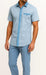 Dreams Men's Sky Blue/Off White Houndstooth Short Sleeve Walking Suit Fazio 262-21