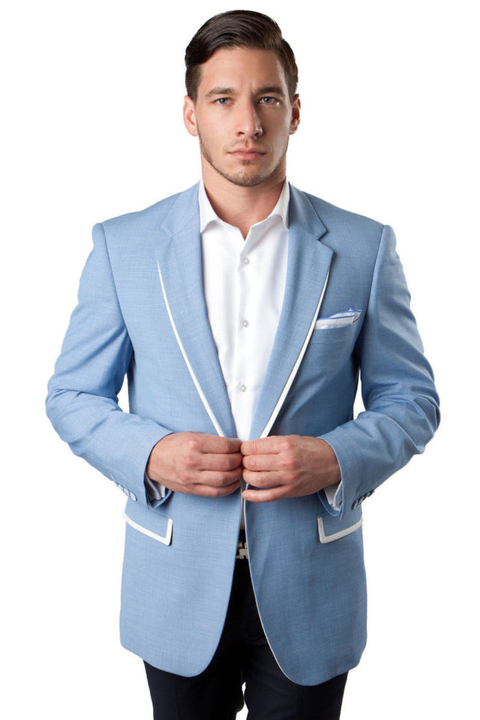 Men's Sky Blue Summer Blazer by Tazzio Suits