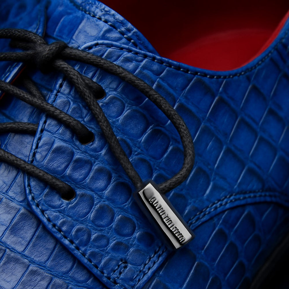 Marco Di Milano Lacio Electric Blue Caiman Crocodile Derby