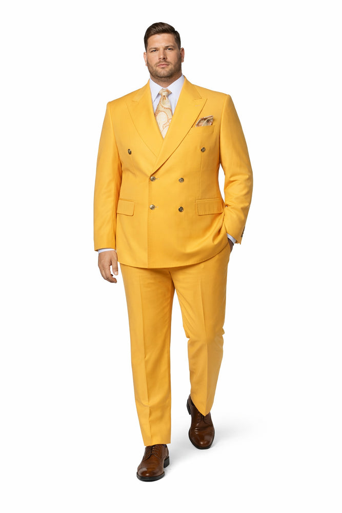 Marigold Monarch Double-Breasted Luxury Suit in Mustard Gold by Rossiman