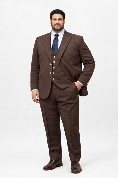 Elegant Men's Chocolate Dark Brown 3 ~ Three Piece Cheap Priced Business Suits Clearance Sale Available in 2 or 3 Buttons Style Regular