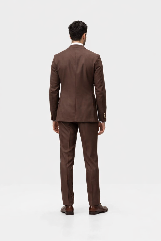 Elegant Men's Chocolate Dark Brown 3 ~ Three Piece Cheap Priced Business Suits Clearance Sale Available in 2 or 3 Buttons Style Regular