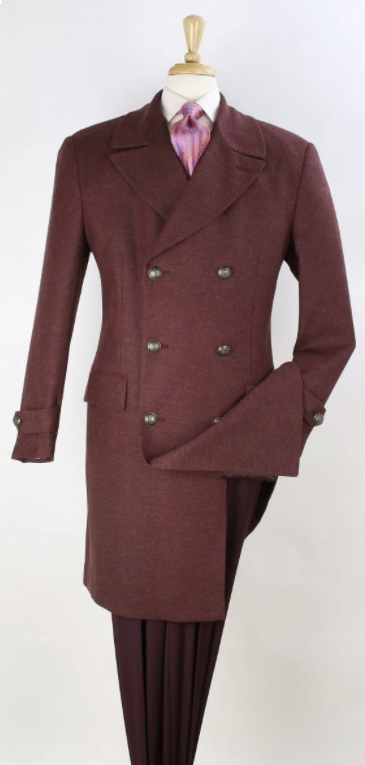 Veno Giovanni Men's Outlet 3/4 Length Top Coat Notch Lapel