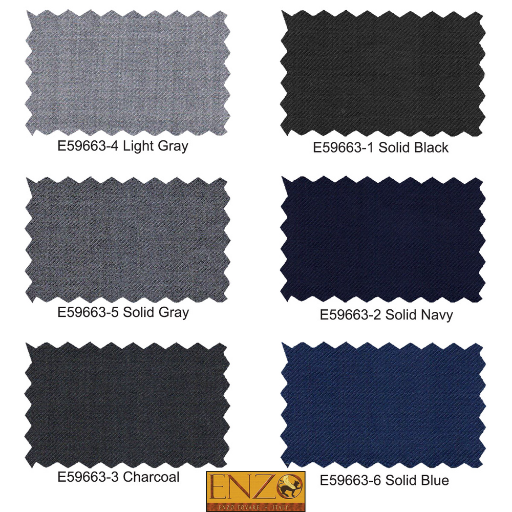 ENZO 150’s Super Wool 2-Button Suits in 6 Solid Colors