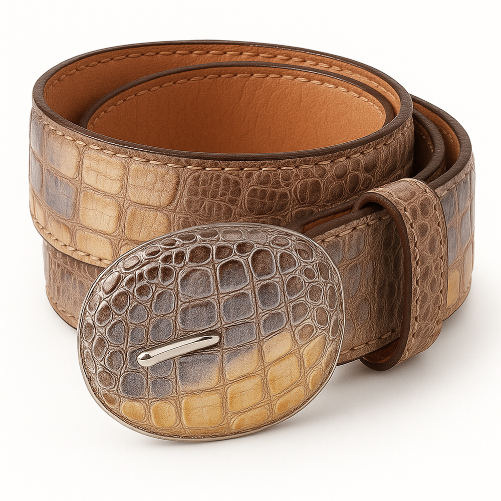 Men's Wild West Caiman Belly Skin Cowboy Belt 2C118249