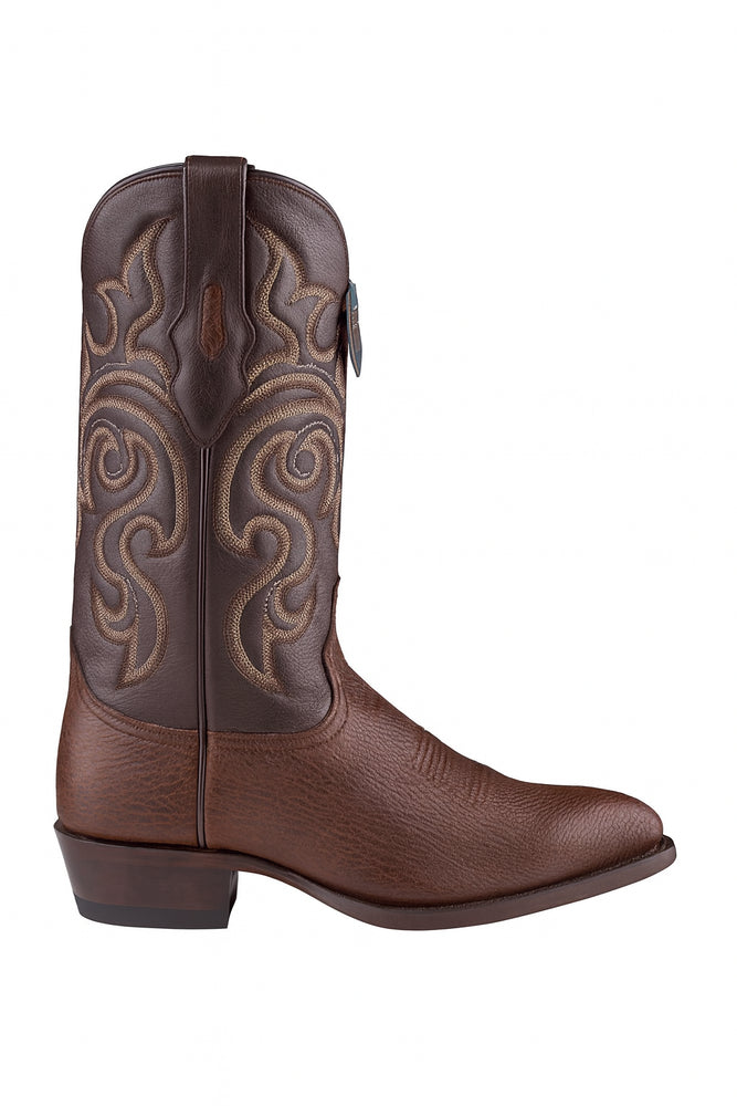 Men's Brown Sharkskin J-Toe Cowboy Boots: Los Altos Western Dress Boots