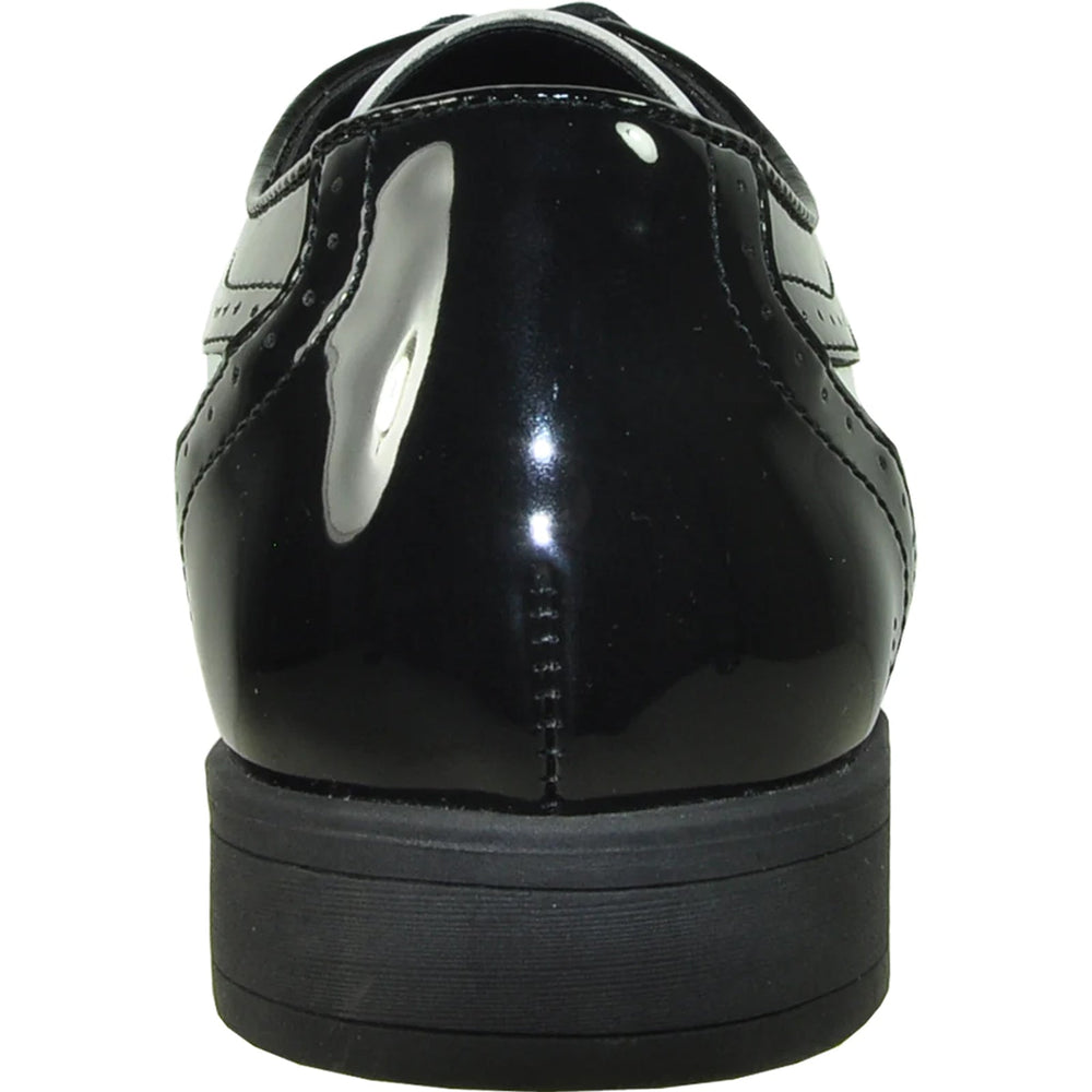 Bravo Mens 1920's Gangster Wingtip Dress Shoe in Black and White
