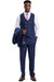 Blue Plaid Hybrid Fit Suit with Peak Lapel by Stacy Adams - Wedding - Prom
