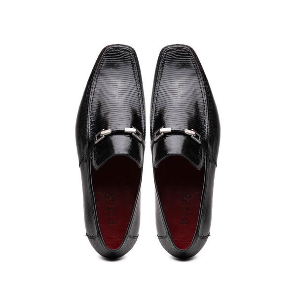 Marco Di Milano Fabro-Liz Black lizard bit loafer