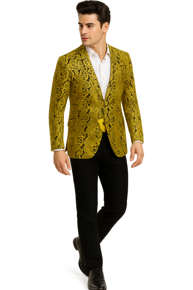 Big and Tall Tuxedo Fashionable Paisley Tuxedo Sparkling Pattern Blazer Available In Big and Tall Sizes