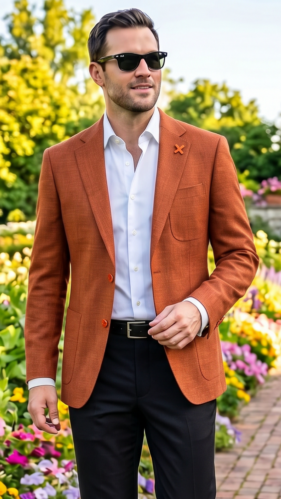 Rust Blazer Mens Sports Coat