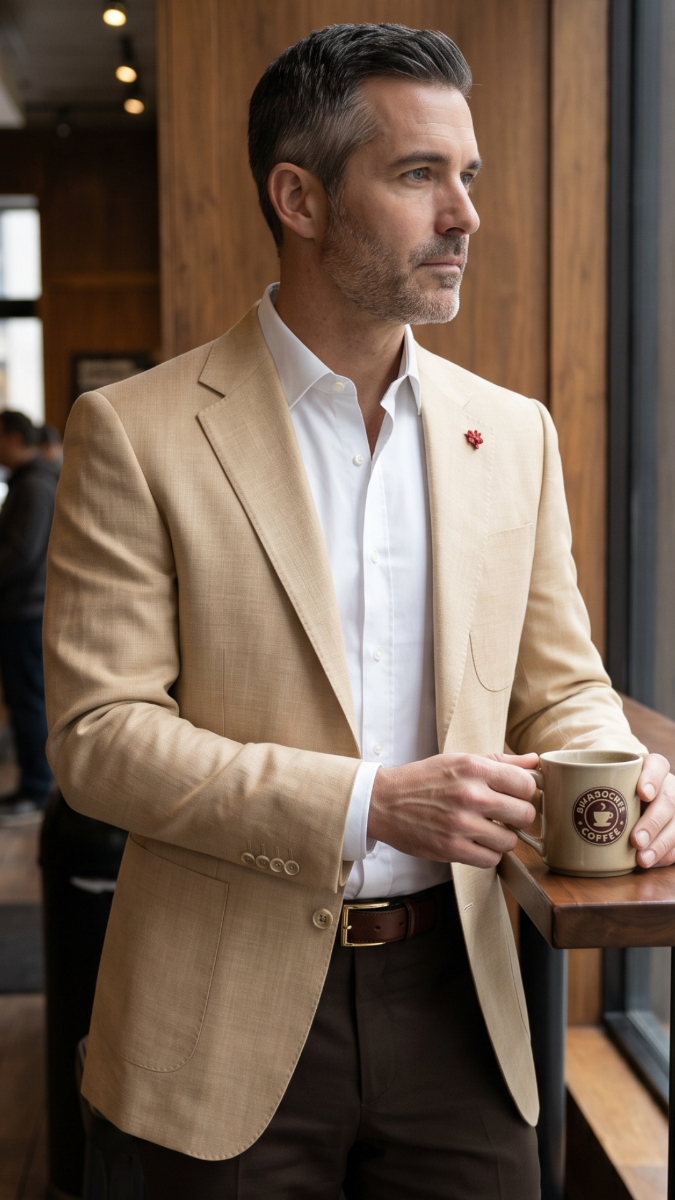 Tan Blazer Mens Sports Coat