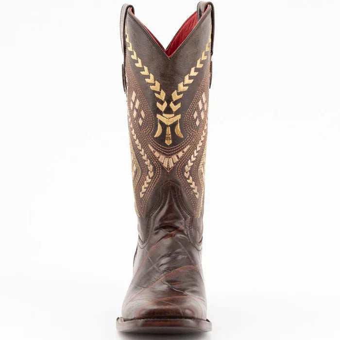 Ferrini Women's Jesse Square Toe Boots Alligator Print - Chocolate 9359309