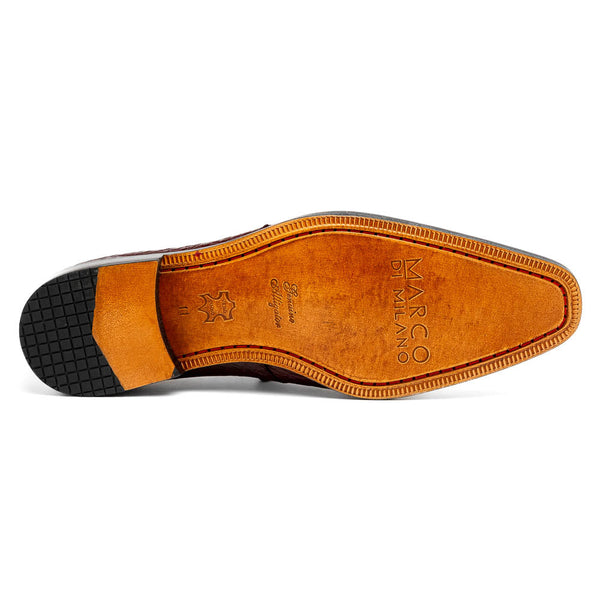 Marco Di Milano Fitipaldi Wine Leather Dress Shoe