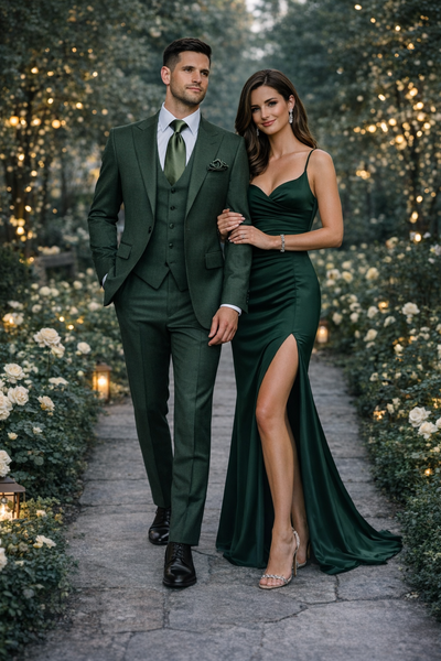 Forest Chancellor Green 3-Piece Tailored Luxe Suit by Rossiman