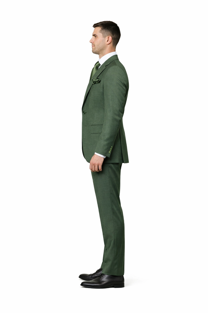 Forest Chancellor Green 3-Piece Tailored Luxe Suit by Rossiman
