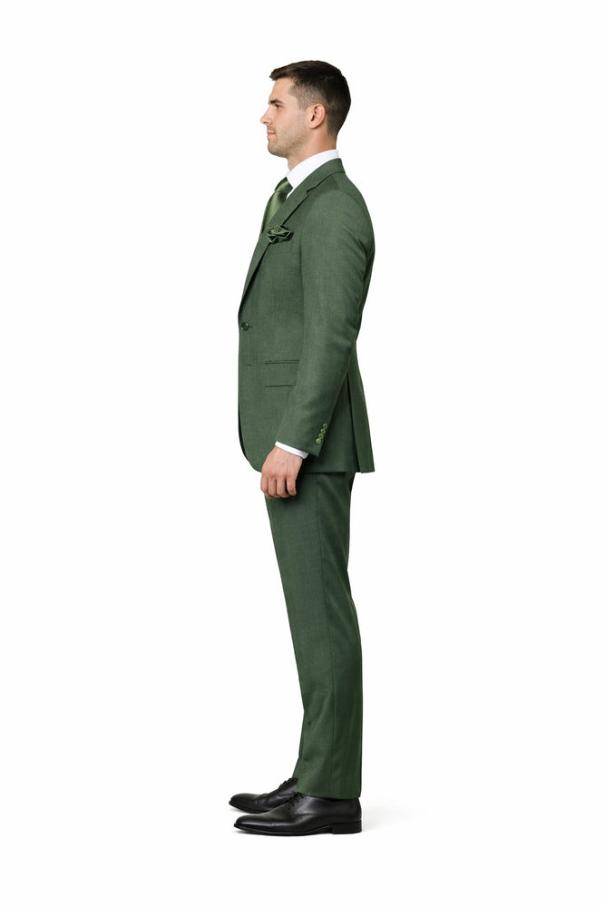 Forest Chancellor Green 3-Piece Tailored Luxe Suit by Rossiman