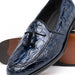 Zelli Franco Genuine Caiman Crocodile Tassel Loafers in Navy