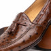 Zelli Franco Classic Ostrich Quill Tassel Loafers in Brown