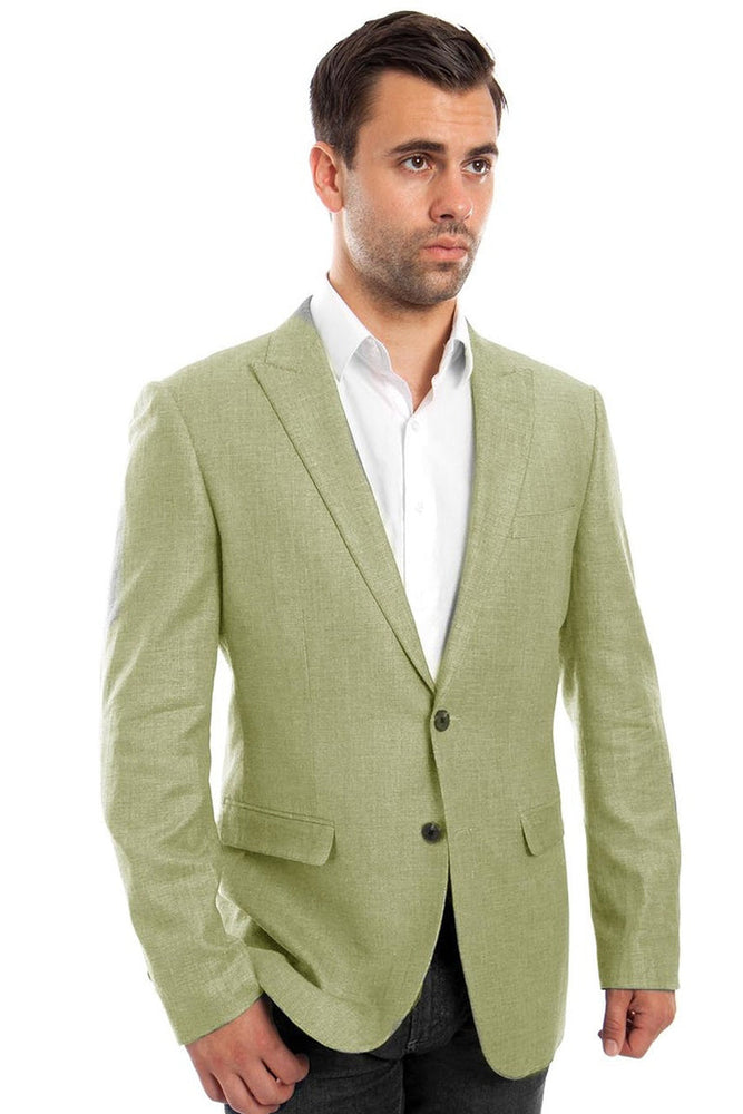 Men's Linen Mint Green Blazer by Tazzio Suits