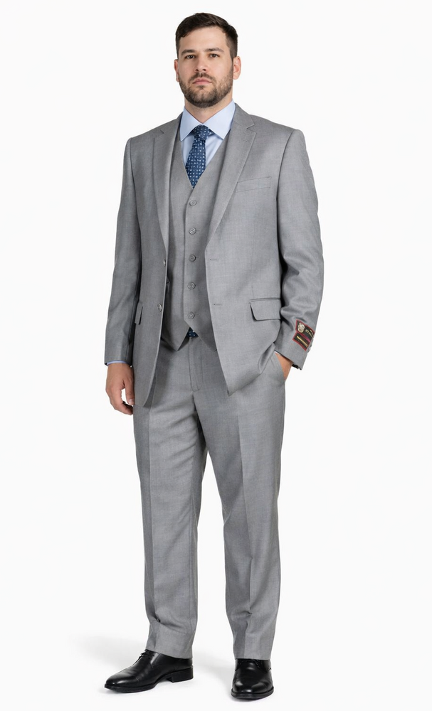 Giorgio Fiorelli Grey Two-Button Suit + Vest