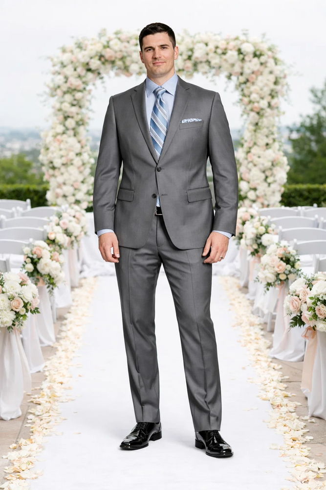 Giorgio Fiorelli Navy and Gray Two-Button Suit