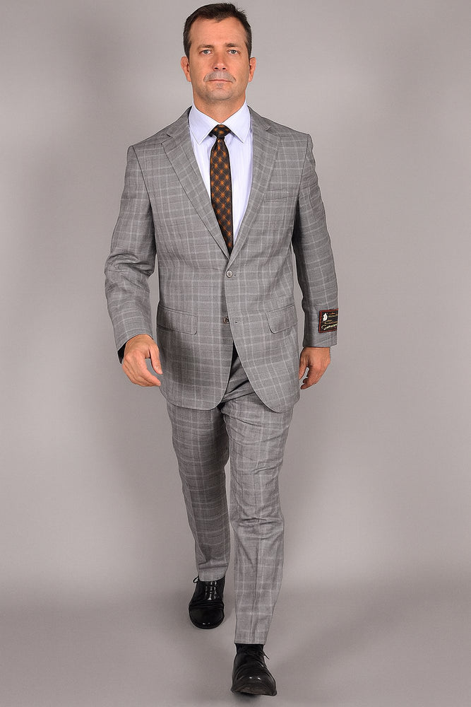 Giorgio Fiorelli Suit Men's Two Buttons Plaid Authentic Giorgio Fiorelli Brand suits Flat Front Pants