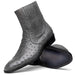 Marco Di Milano Giorgio Serpentine Gray Leather Luxury Shoe