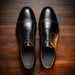 Zelli Giovanni Black Cap Toe Brogues with Textured Finish