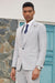 Light Grey Pinstripe Hybrid Fit Suit by Stacy Adams - Wedding - Prom