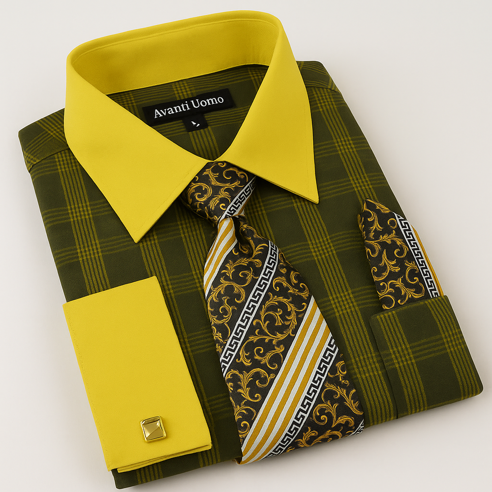 Black Gold Colorful Men's Dress Shirt