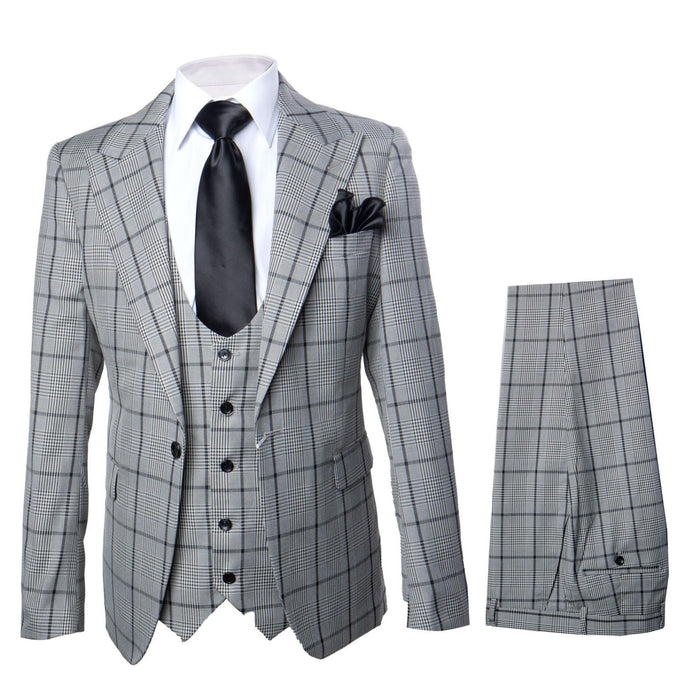 Granite Kensington Check 3-Piece Tailored Suit