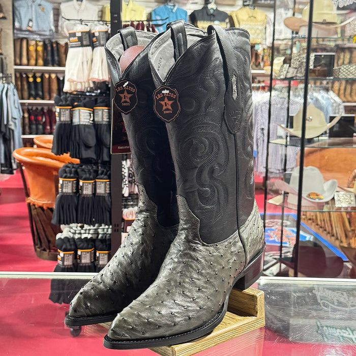 Grey ostrich boot