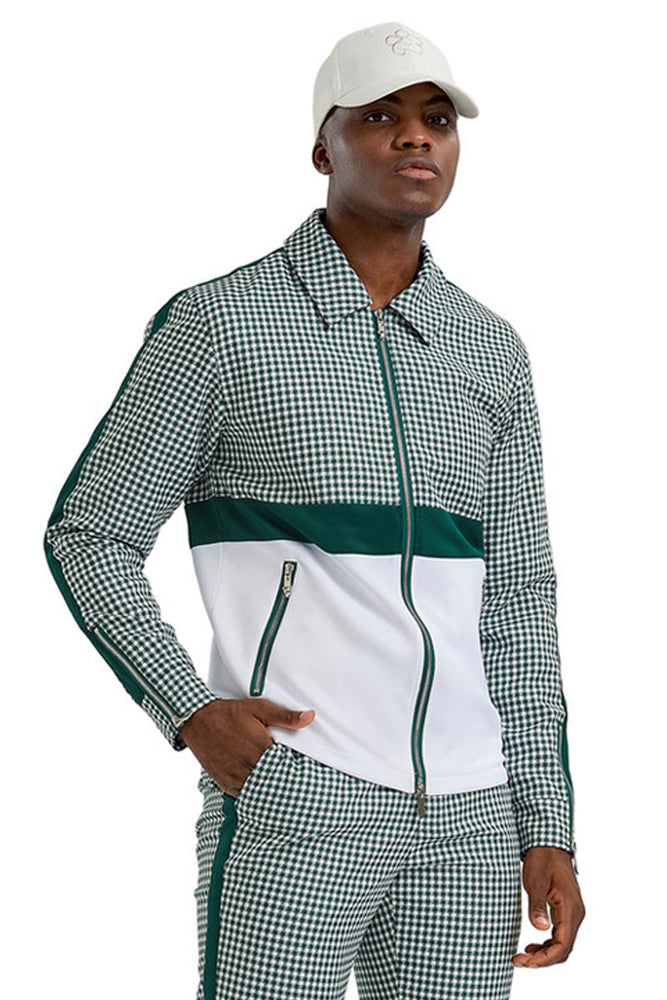 Men's Hunter Green Houndstooth Walking Suit in Tazzio Suits