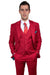 Men's Red Suit Three Piece Set by Stacy Adams - Wedding - Prom