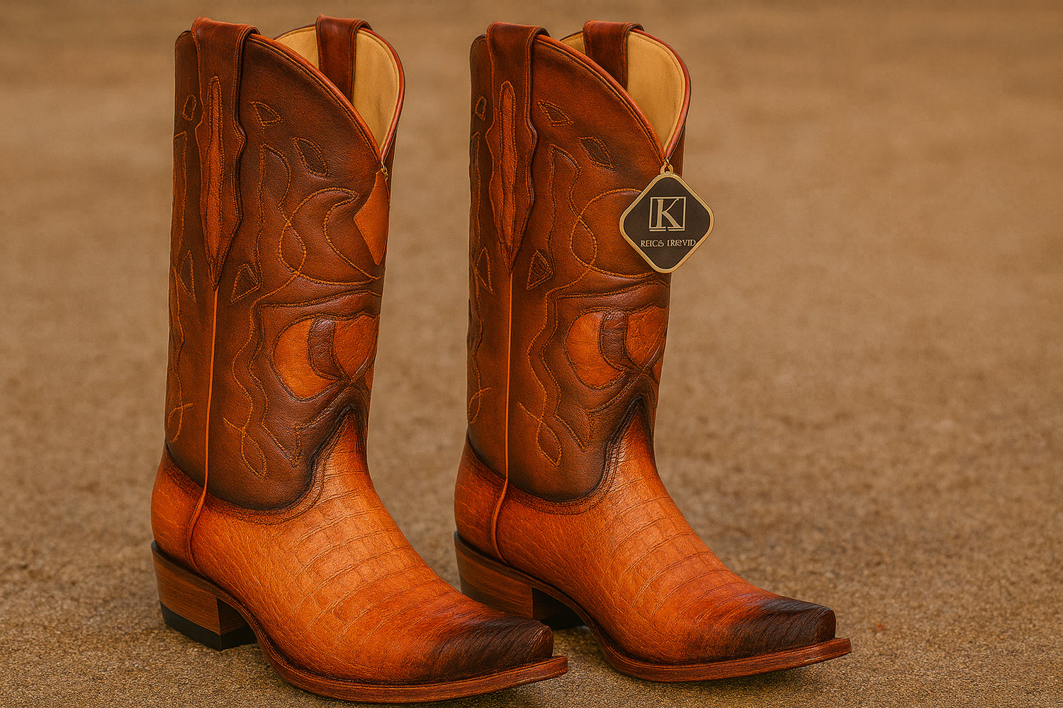 King Exotic Men's Caiman Belly Snip Toe Boots
