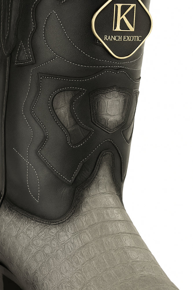 King Exotic Men's Caiman Belly Snip Toe Boots