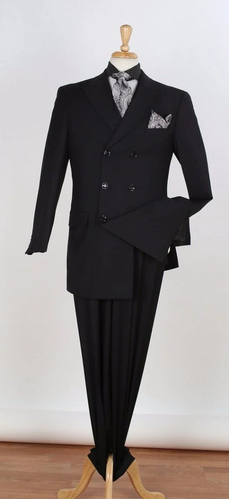 Apollo King Men's 2pc Double Breasted Suit Wide Peak Lapel