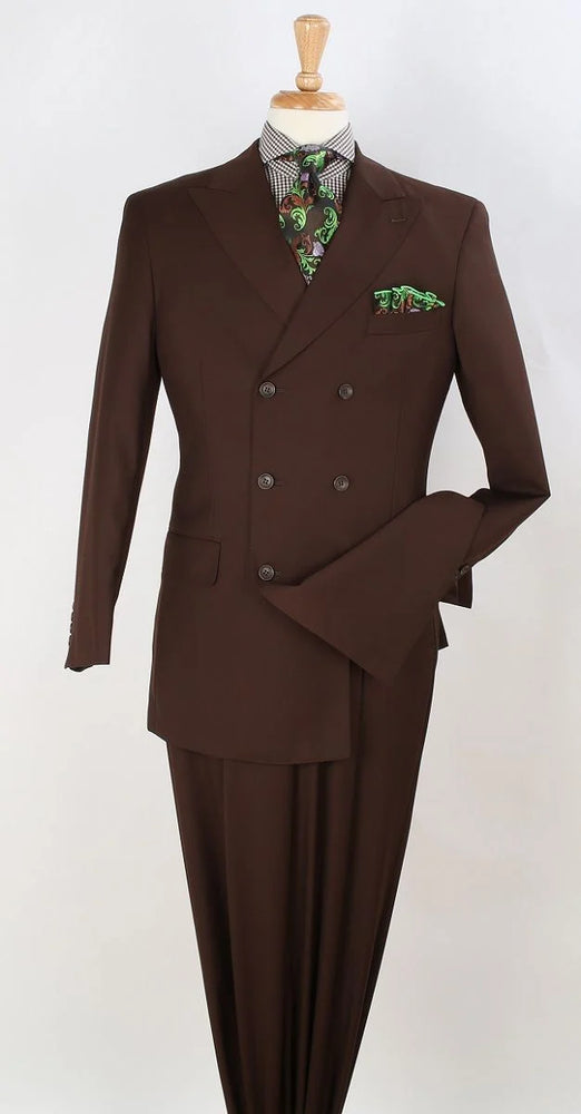 Apollo King Men's 2pc Double Breasted Suit Wide Peak Lapel