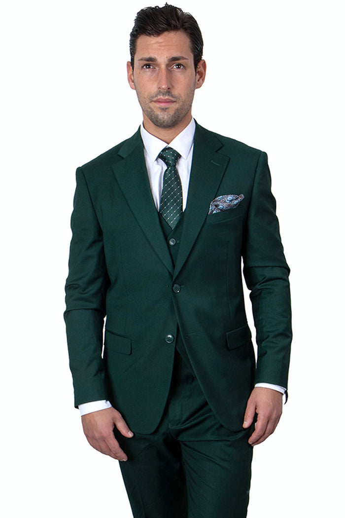 Men's Green Suit Three Piece Set by Stacy Adams - Wedding - Prom