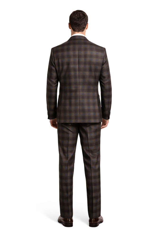 Brown & Blue Highland Plaid 3-Piece Tailored Heritage Suit
