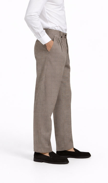 Houndstooth Wide Leg Pants Wide leg Pants Plus Matching Double Breasted Vest 100% Wool - Black and White Checker