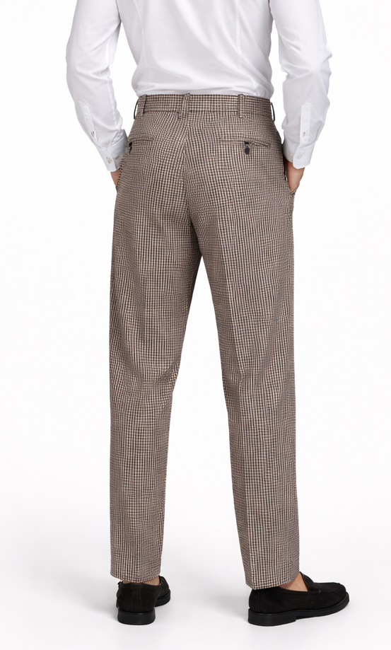 Houndstooth Wide Leg Pants Wide leg Pants Plus Matching Double Breasted Vest 100% Wool - Black and White Checker