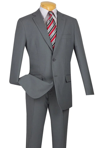 Apollo King Light Grey Poplin Suit - Modern Fit Two Button
